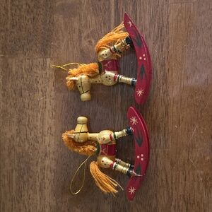 2 Vintage Allegro Russ Wooden Rocking Horse Hand Made